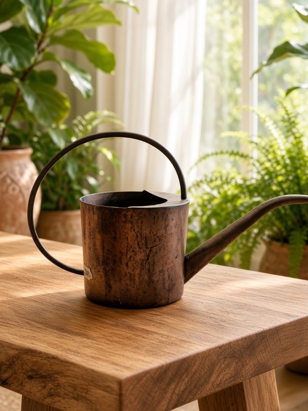 Brass Watering Can with Long Spout Made in India